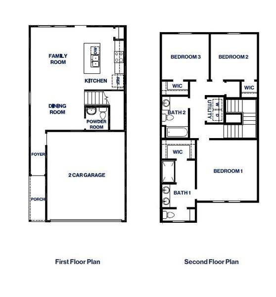 2D floor plan layout of this home in Bridges on Lake Houston Villas, Houston, TX (Image 2). 2D floor plan layout of this home in Bridges on Lake Houston Villas, Houston, TX (Image 2).