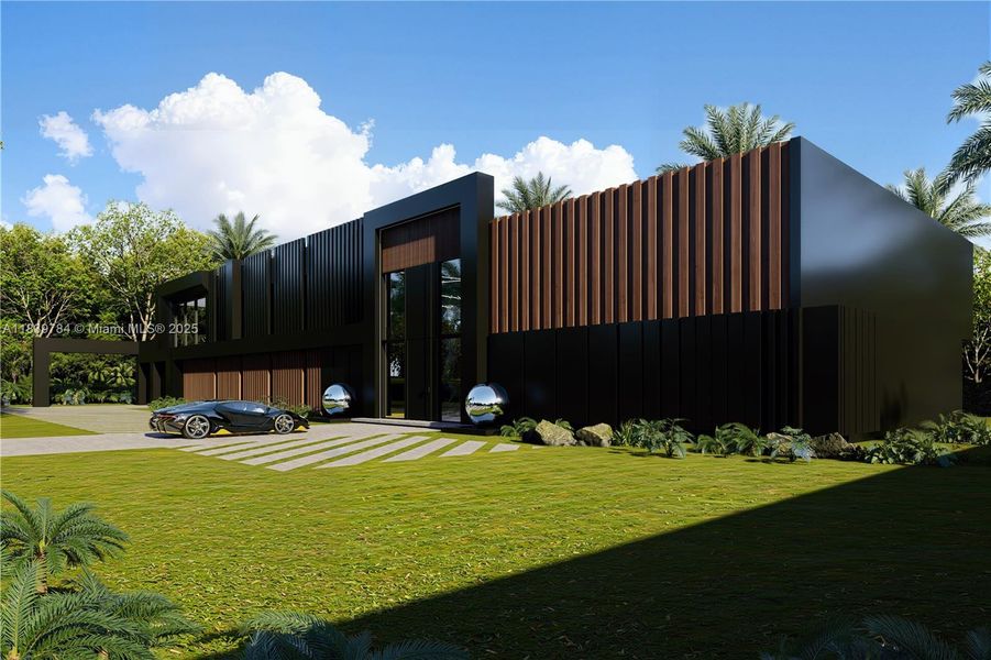 Front exterior of a new home in , Pinecrest, FL, highlighting curb appeal (Image 20).