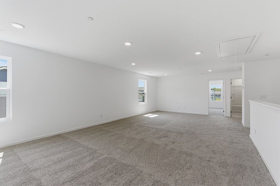 A large empty room. A large empty room.