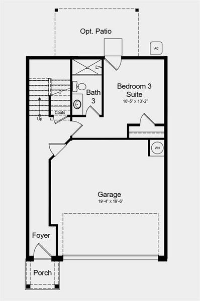 2D floor plan layout of this home in Rosewood Farm, Lawrenceville, GA (Image 5).