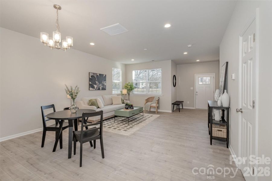 Breakfast Area open to Living Room of Model