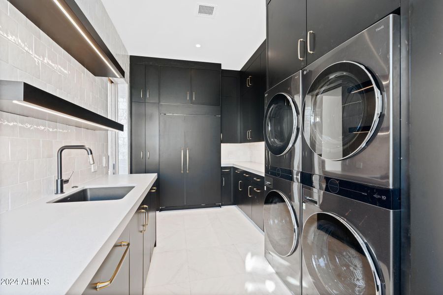 Fridge in laundry room