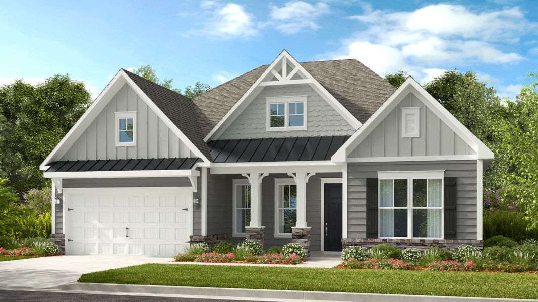 Representative exterior photo of a completed home built from the Whitmore II by Taylor Morrison in Stafford at Langtree, Mooresville, NC (Image 18).