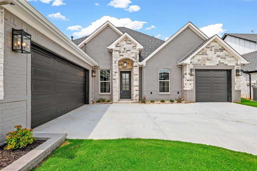 View of front of home with a garage