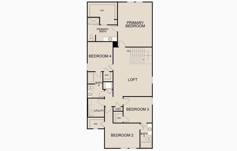 2D floor plan layout for the Pioneer by Starlight Homes in Avalon Ridge, Cut and Shoot, TX (Image 3).