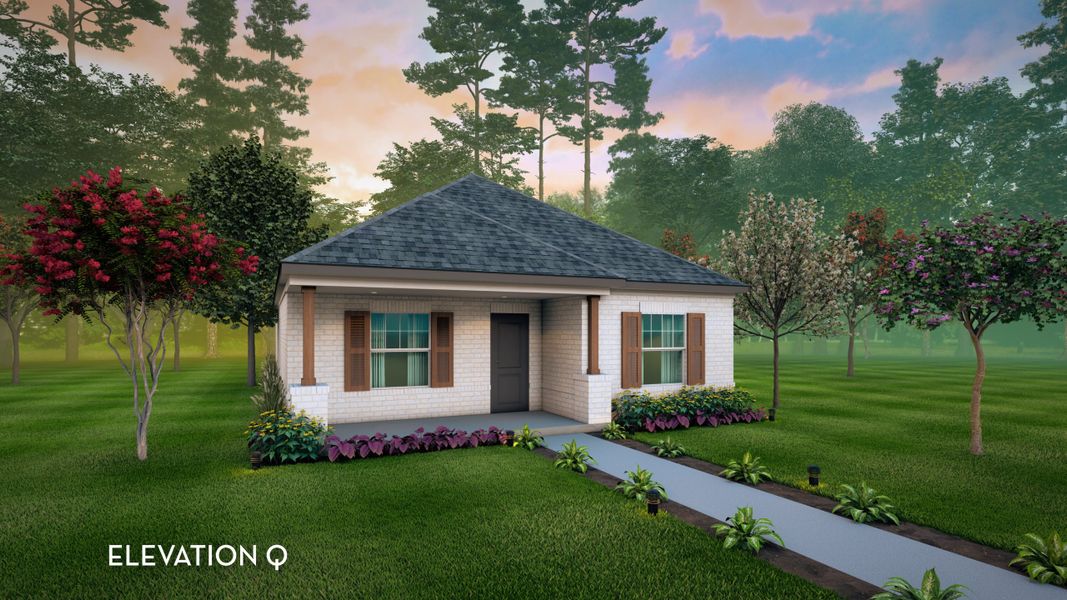 Representative exterior photo of a completed home built from the Onyx by CastleRock Communities in Infinity Square, Kyle, TX (Image 1).