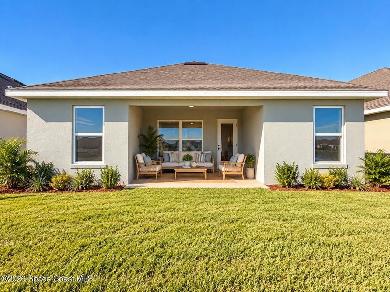 Exterior details and patio area of a home in St. John's Preserve, Palm Bay (Image 3). Exterior details and patio area of a home in St. John's Preserve, Palm Bay (Image 3).