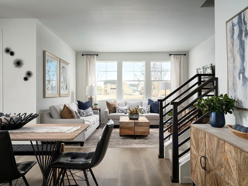 Furnished interior view inside a new home in Sugar Mill Village, Longmont (Image 5). Furnished interior view inside a new home in Sugar Mill Village, Longmont (Image 5).