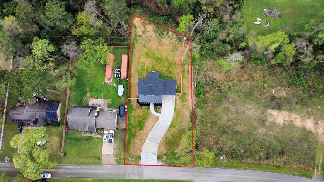 Home situated on 1/2 acre lot.