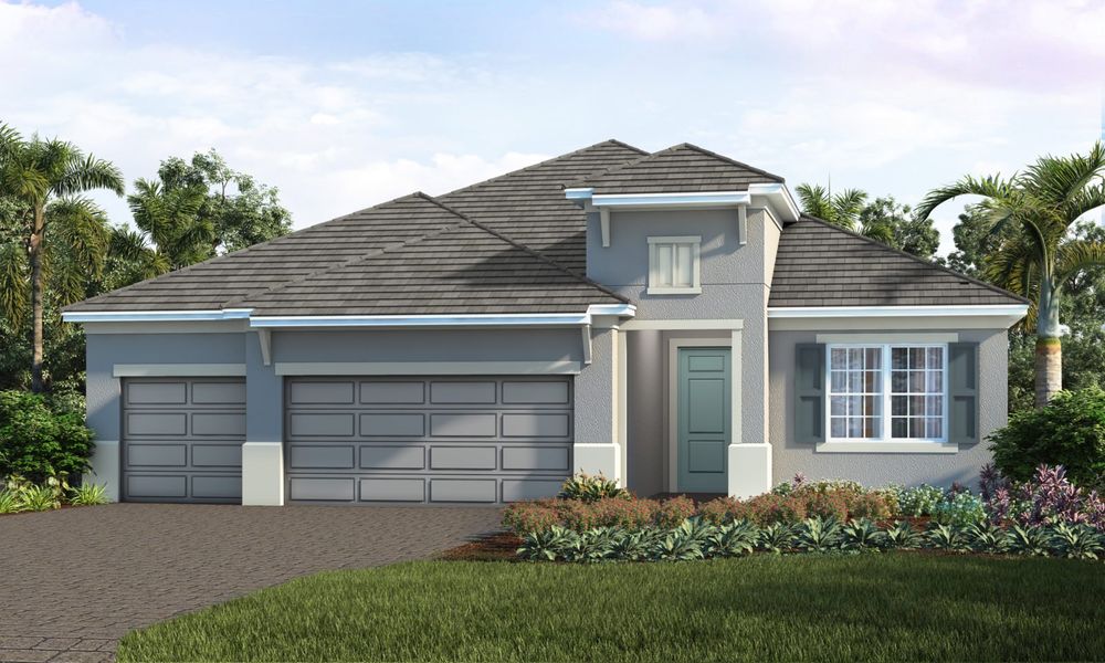 Representative exterior photo of a completed home built from the Bay Breeze by Neal Communities in Avelina, Venice, FL (Image 9).