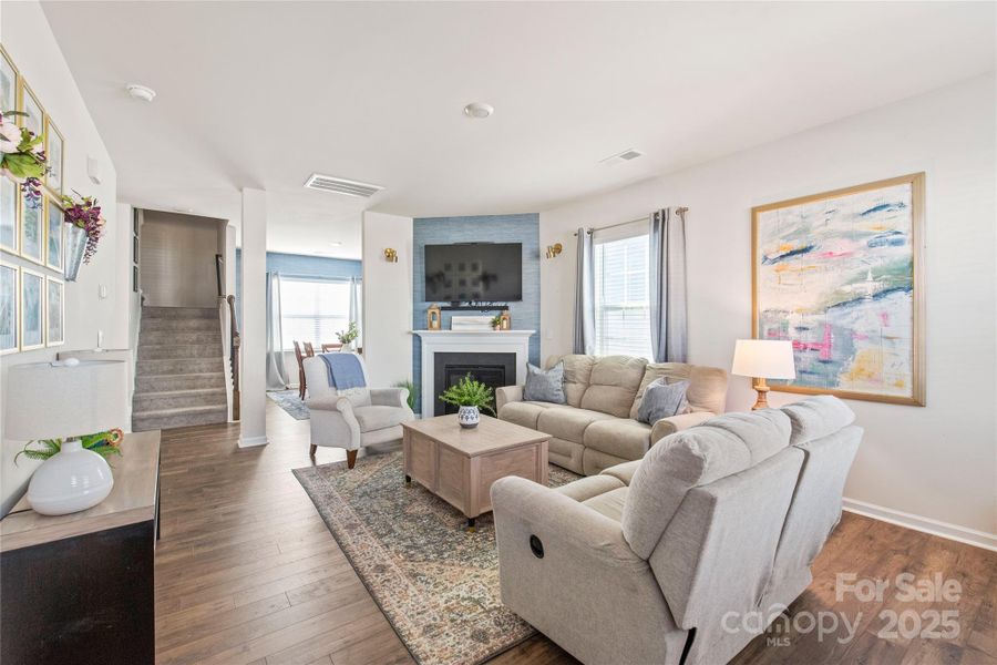 Living room with fireplace