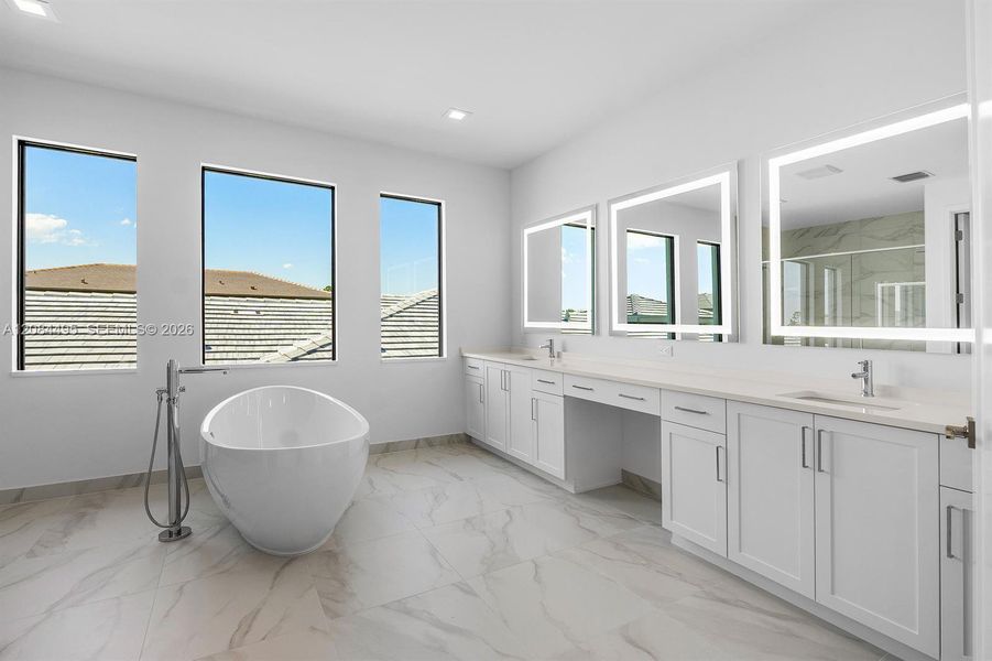 Furnished interior view inside a new home in Lotus Edge, Boca Raton (Image 15). Furnished interior view inside a new home in Lotus Edge, Boca Raton (Image 15).
