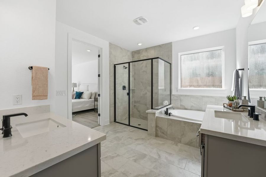 Furnished interior view inside a new home in Easton Park, Austin (Image 14). Furnished interior view inside a new home in Easton Park, Austin (Image 14).