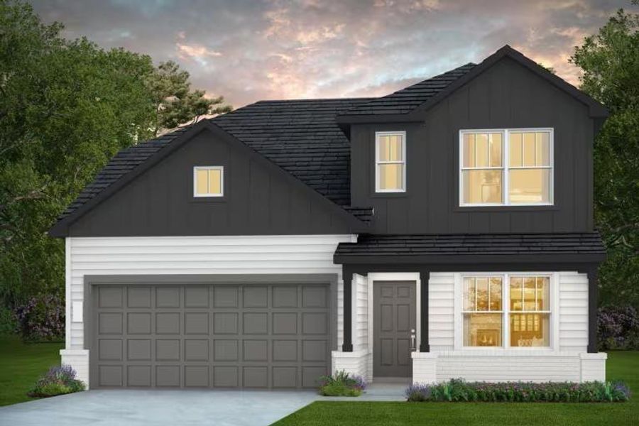 Front exterior of a new home in Stokesbury, Waller, TX, highlighting curb appeal (Image 1). Front exterior of a new home in Stokesbury, Waller, TX, highlighting curb appeal (Image 1).