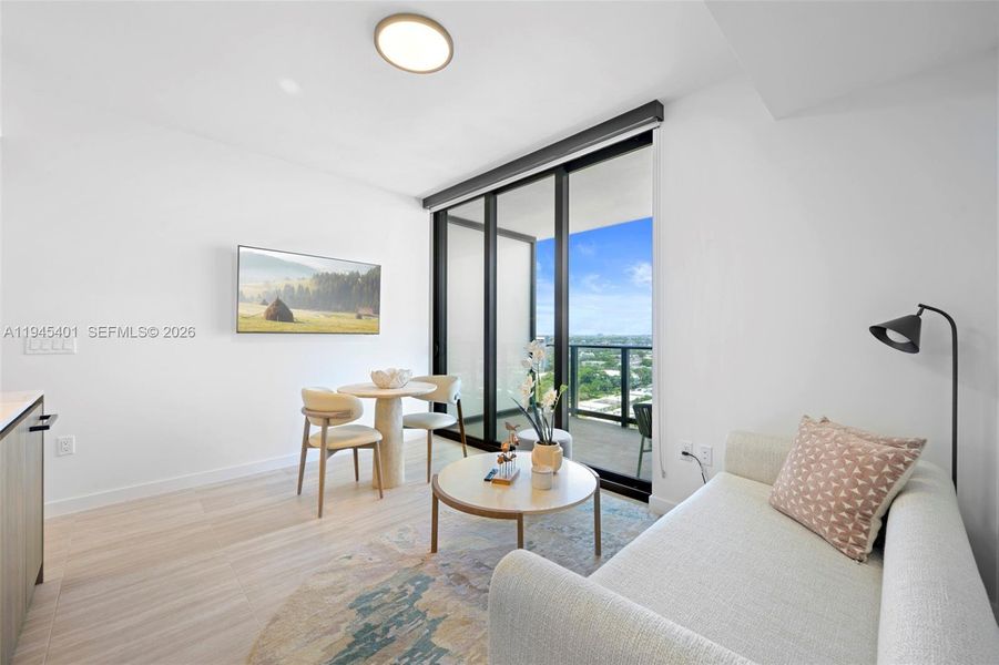 Furnished interior view inside a new home in , Miami Beach (Image 10).