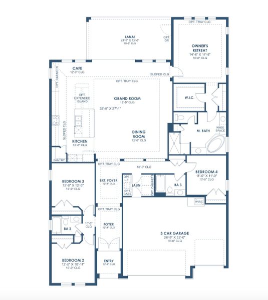 2D floor plan layout for the Biscayne by Homes by WestBay in Crestwood Estates, Valrico, FL (Image 2).