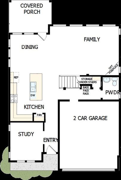2D floor plan layout of this home in Double Creek Crossing – Classic Series, Round Rock, TX (Image 5).