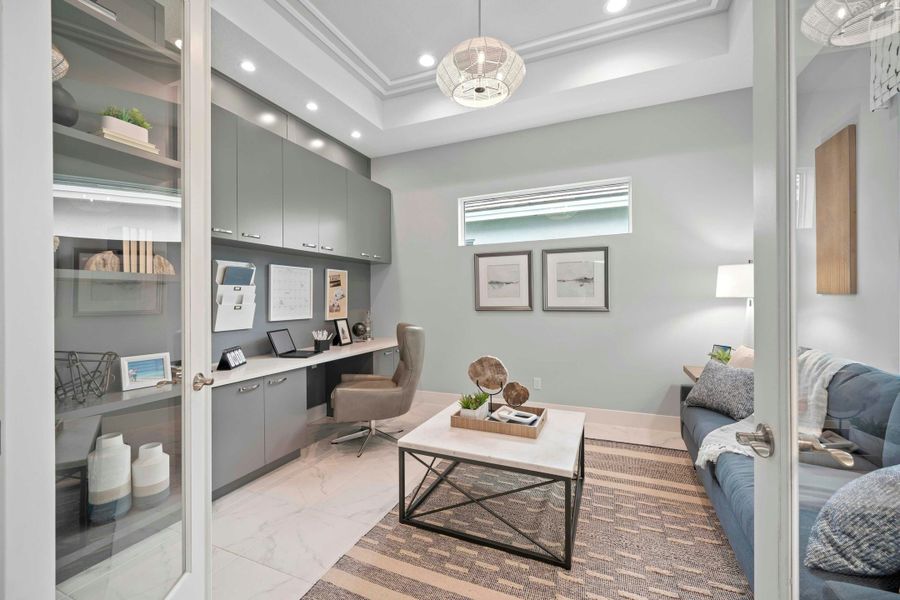 2D floor plan layout for the Mariposa by GHO Homes in Belterra, Port St. Lucie, FL (Image 73).