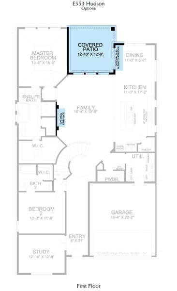 2D floor plan layout for the Hudson by Landon Homes in Lexington Frisco, Frisco, TX (Image 7).
