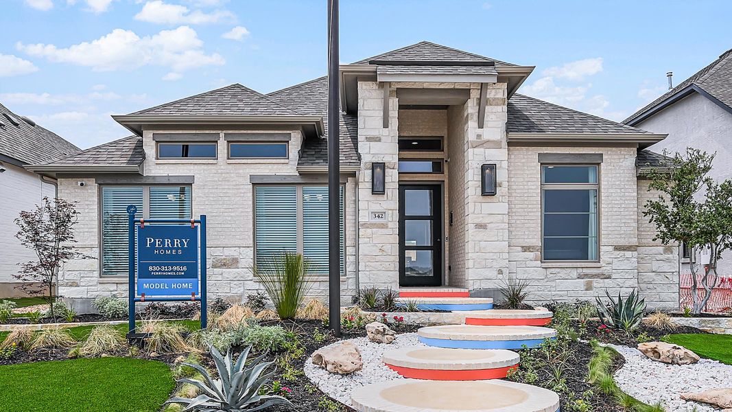 Front exterior of a new home in Two Step Farm, Montgomery, TX, highlighting curb appeal (Image 20).