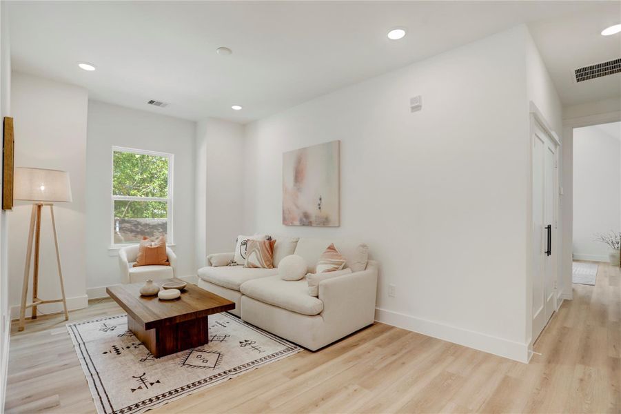 The 10x15 SF game room on the second floor. Would this be your office, exercise room, nursery, TV lounge or what? The 10x15 SF game room on the second floor. Would this be your office, exercise room, nursery, TV lounge or what?