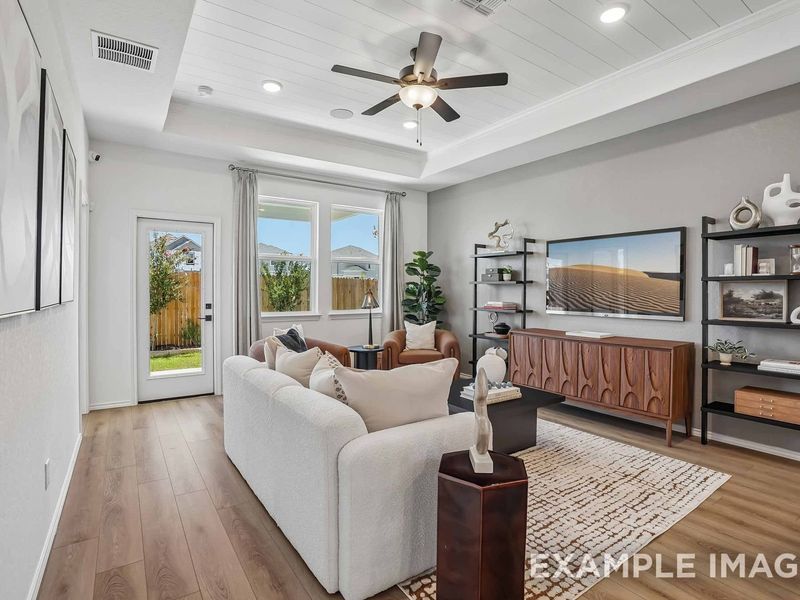 Representative furnished interior of a home built from the The Pinecrest B w/ 3rd Car by Davidson Homes LLC in Saddle Creek Ranch, Cibolo (Image 8).