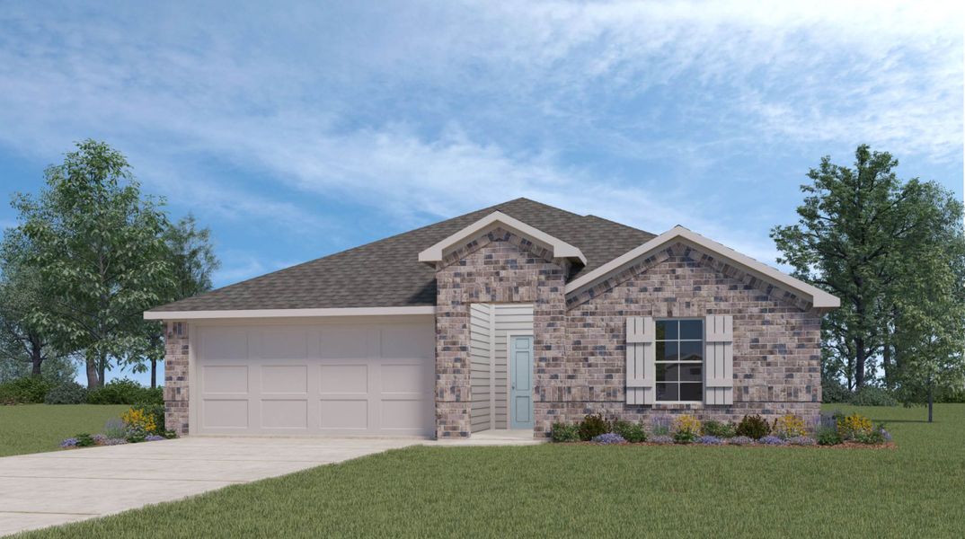 Front exterior of a new home in London Towne, Corpus Christi, TX, highlighting curb appeal (Image 1). Front exterior of a new home in London Towne, Corpus Christi, TX, highlighting curb appeal (Image 1).