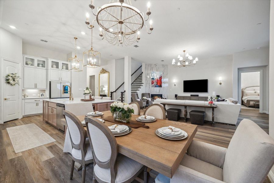 A view of the living room and door to the primary bedroom on the right A view of the living room and door to the primary bedroom on the right