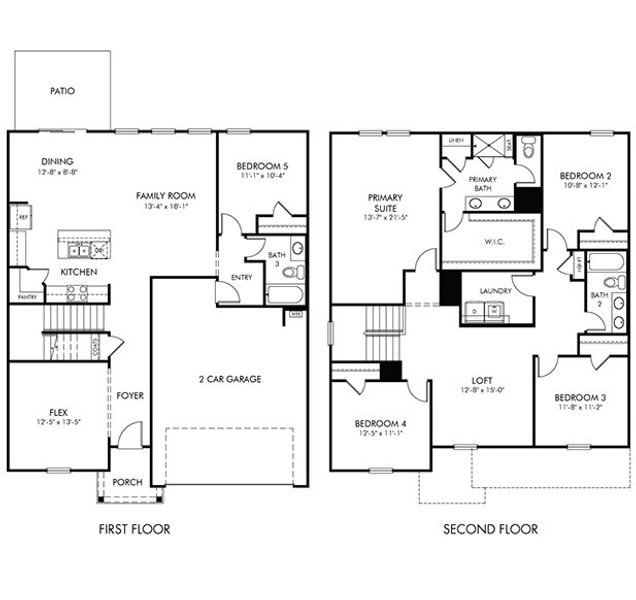 2D floor plan layout of this home in Clear Pond - The Coastline Series, Myrtle Beach, SC (Image 2).
