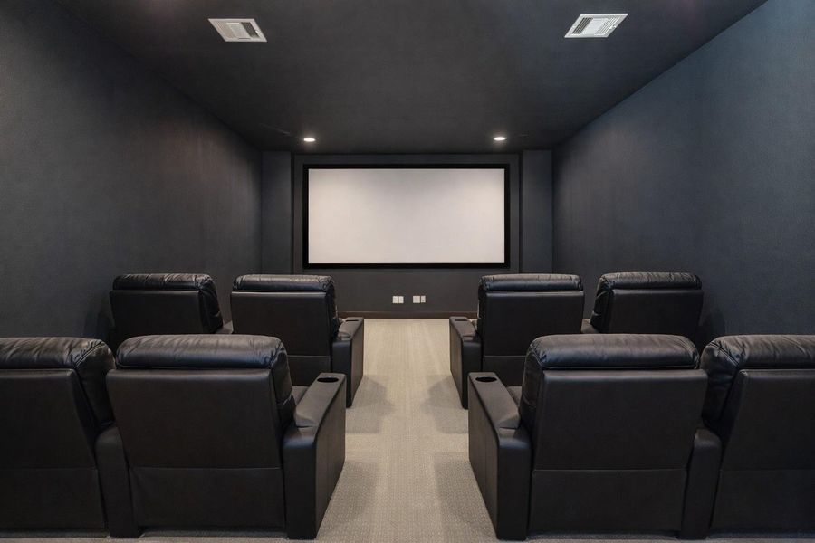 Move room is ready to host your family and friends. *This photo is virtually staged and does not come with the screen or the furniture Move room is ready to host your family and friends. *This photo is virtually staged and does not come with the screen or the furniture