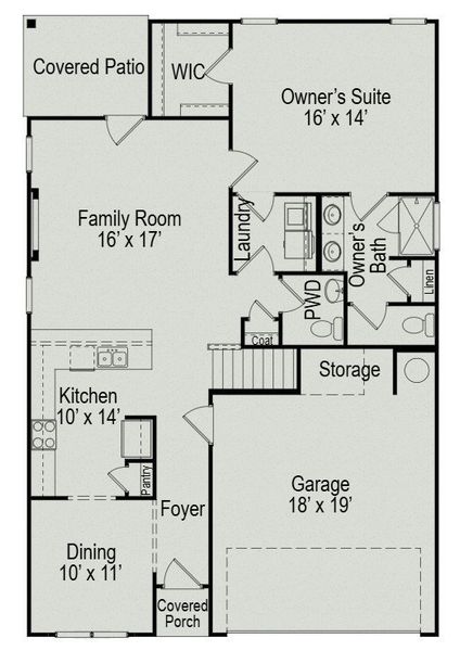 2D floor plan layout of this home in Jackson Hills, Clarksville, TN (Image 3).
