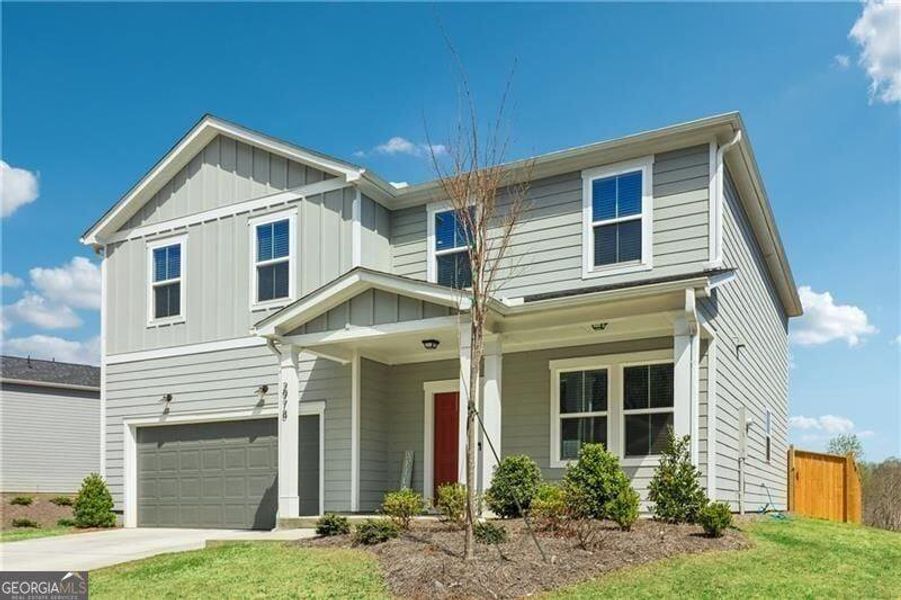 Front exterior of a new home in , Gainesville, GA, highlighting curb appeal (Image 28). Front exterior of a new home in , Gainesville, GA, highlighting curb appeal (Image 28).