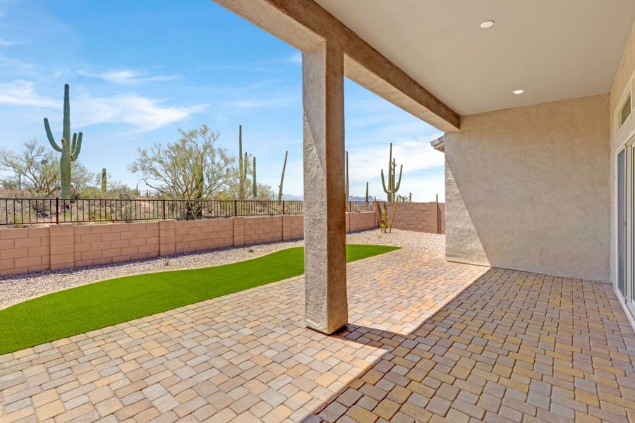 Exterior details and patio area of a home in Saguaro Reserve II, Marana (Image 14).