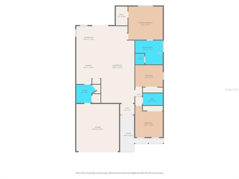 2D floor plan layout of this home in Waterford, Brooksville, FL (Image 5).