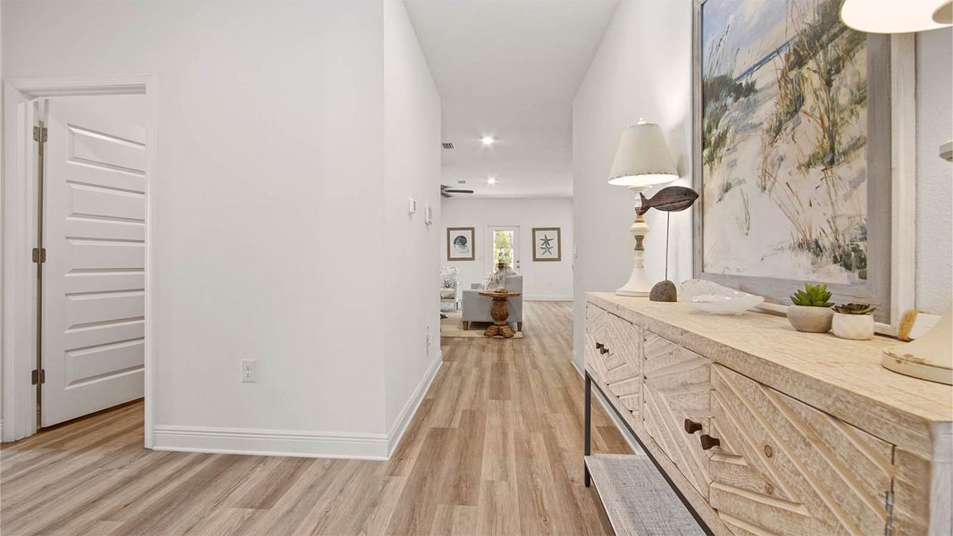 Representative furnished interior of a home built from the Delray by D.R. Horton in Bayside at Ward Creek, Panama City Beach (Image 32). Representative furnished interior of a home built from the Delray by D.R. Horton in Bayside at Ward Creek, Panama City Beach (Image 32).