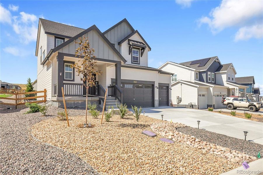 Front exterior of a new home in Independence: The Pioneer Collection, Elizabeth, CO, highlighting curb appeal (Image 21).