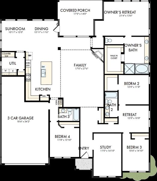 2D floor plan layout of this home in Northshore at Lakewood Village - Garden Series, Lakewood Village, TX (Image 2). 2D floor plan layout of this home in Northshore at Lakewood Village - Garden Series, Lakewood Village, TX (Image 2).