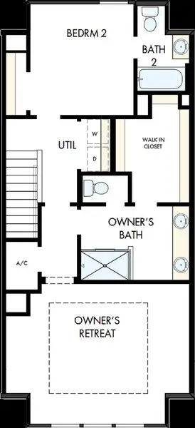 2D floor plan layout of this home in Towns at Union, St. Petersburg, FL (Image 4).