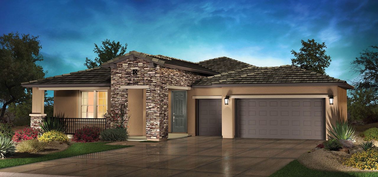 Representative exterior photo of a completed home built from the Pavona by Robson Resort Communities in Robson Ranch Arizona, Eloy, AZ (Image 12).