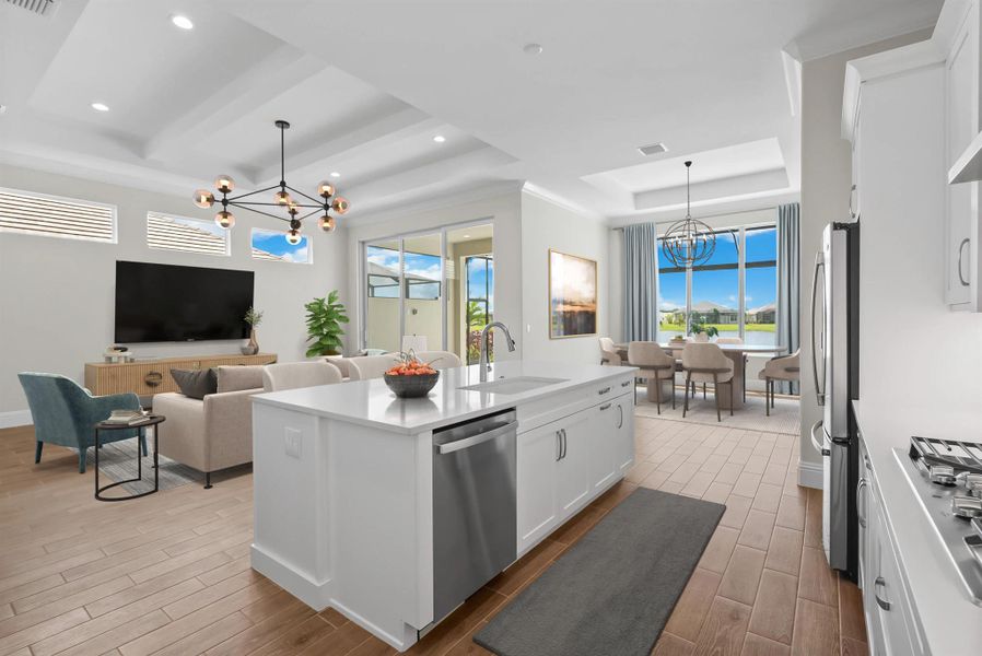 Furnished interior view inside a new home in Belterra, Port St. Lucie (Image 1).