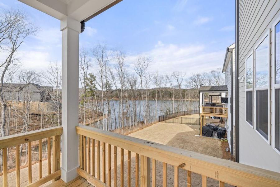 Exterior details and patio area of a home in East Harbor II at Chestatee, Dawsonville (Image 28).