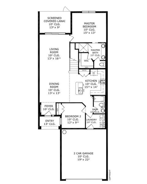 2D floor plan layout of this home in Woodhaven, Port Orange, FL (Image 4).