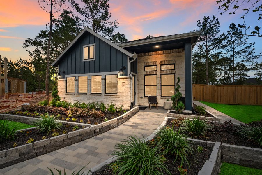 Front exterior of a new home in Kresston, Montgomery, TX, highlighting curb appeal (Image 20).