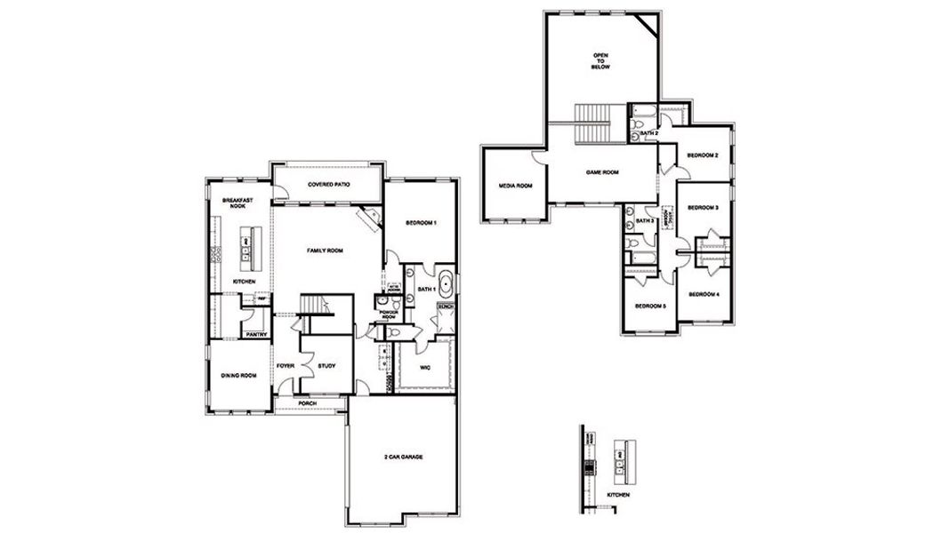 2D floor plan layout of this home in Northside Place, Carrollton, TX (Image 2).