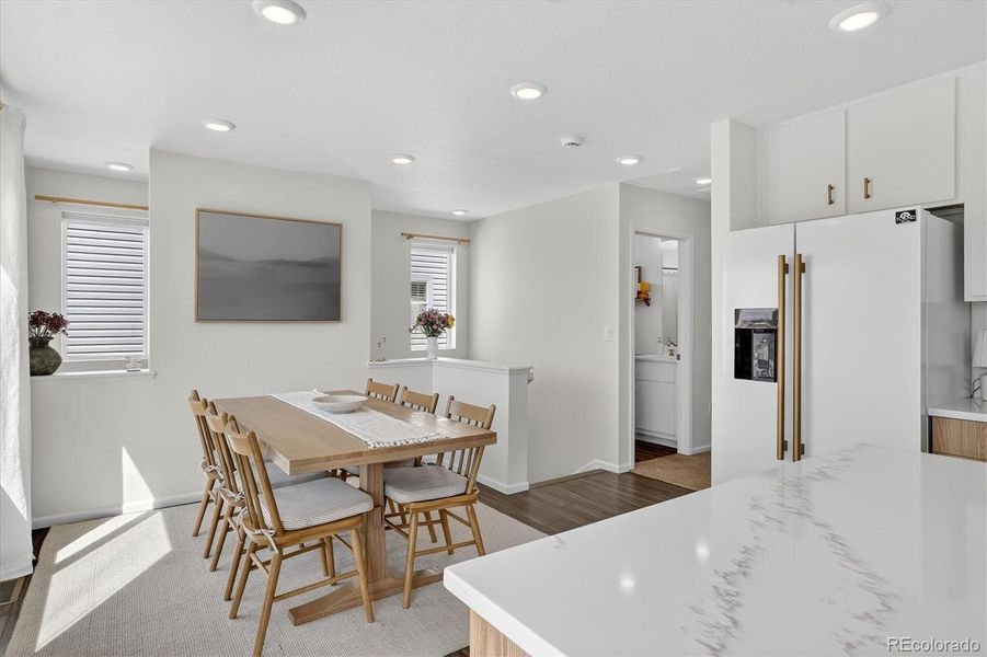 Custom kitchen island and formal dining