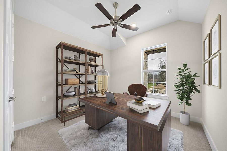 Representative furnished interior of a home built from the Sunflower by Caldwell Homes in The Highlands, Porter (Image 14). Representative furnished interior of a home built from the Sunflower by Caldwell Homes in The Highlands, Porter (Image 14).