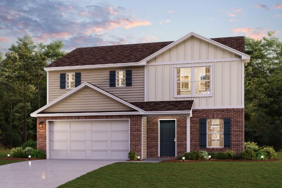 Representative exterior photo of a completed home built from the Dupont by Century Complete in Liberty Heights, Chatsworth, GA (Image 1).