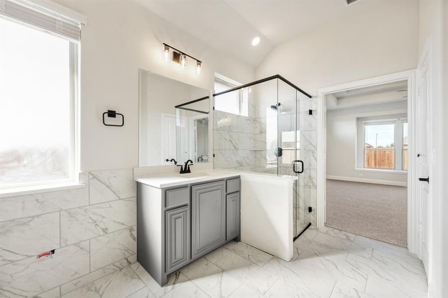 Furnished interior view inside a new home in Stone River Glen 60s, Royse City (Image 6).