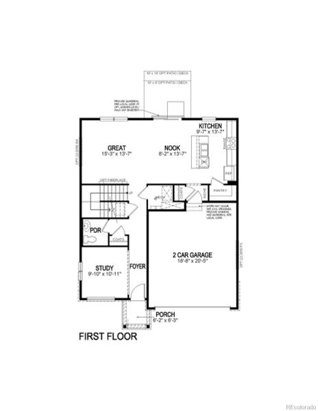 2D floor plan layout of this home in Silver Peaks, Lochbuie, CO (Image 4). 2D floor plan layout of this home in Silver Peaks, Lochbuie, CO (Image 4).