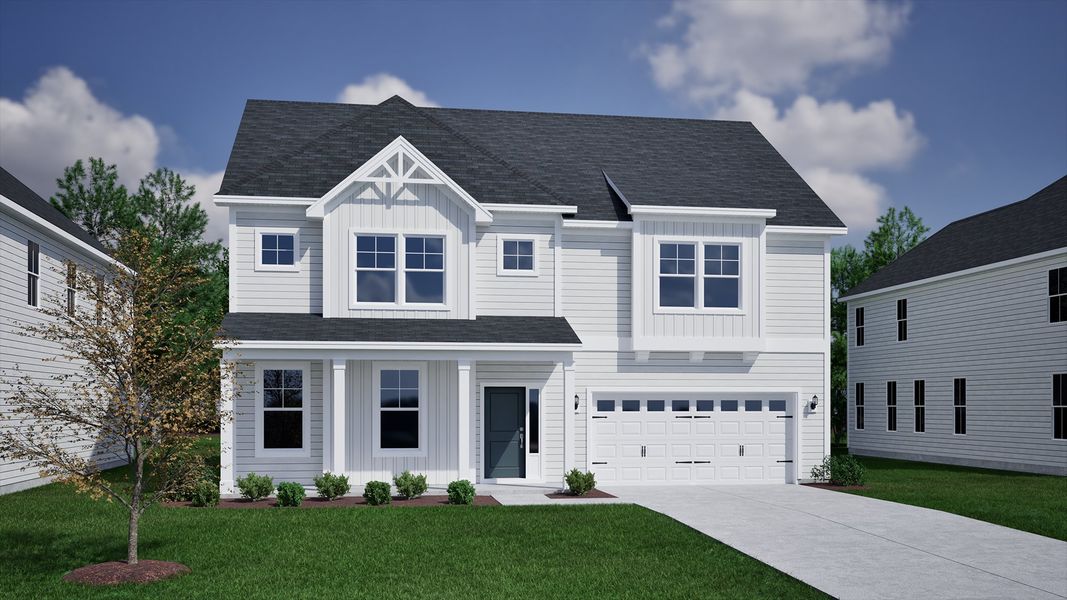 Representative exterior photo of a completed home built from the Roland II - Vanguard Collection by Mungo Homes in Porter Ridge, Elgin, SC (Image 13).